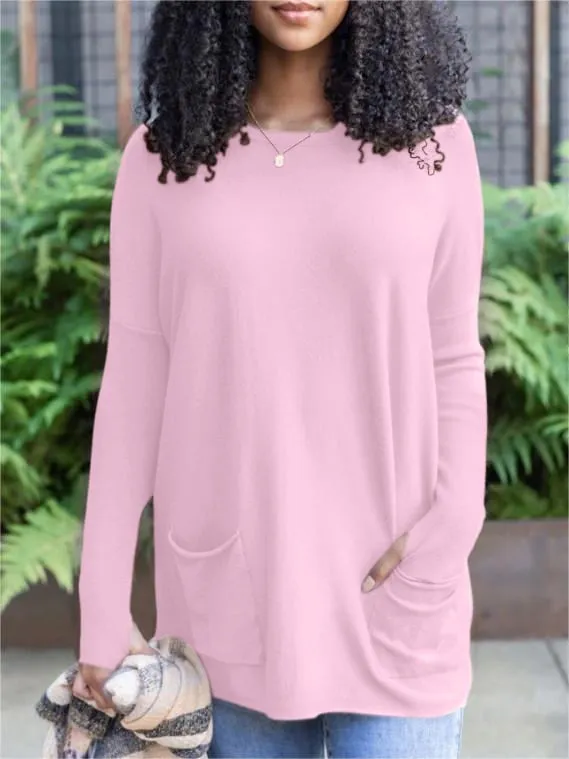 💥HOT SALE 49% OFF💥LONG SLEEVE THUMBHOLE SWEATER POCKET TUNIC