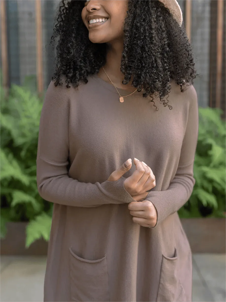 💥HOT SALE 49% OFF💥LONG SLEEVE THUMBHOLE SWEATER POCKET TUNIC