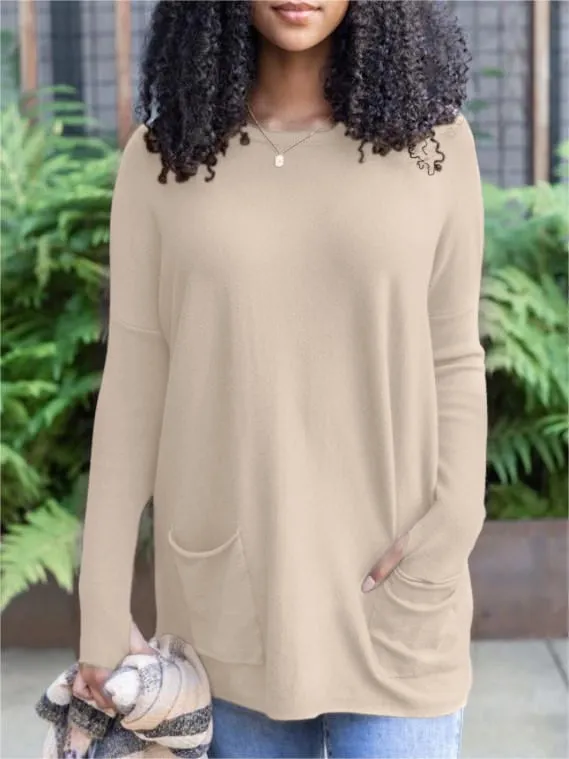 💥HOT SALE 49% OFF💥LONG SLEEVE THUMBHOLE SWEATER POCKET TUNIC