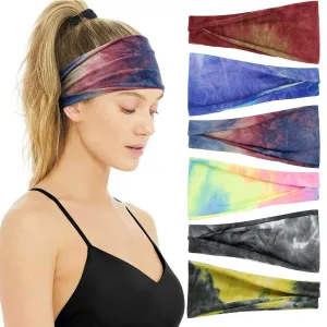 Huachi Non Slip Headbands for Fashion Workout Yoga Sports Exercise Sweatbands Summer Accessories Elastic Bands