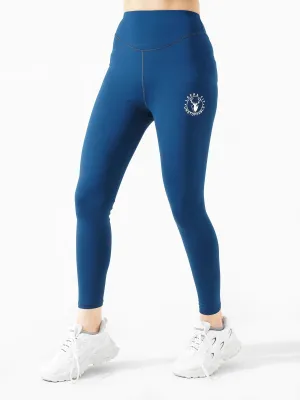 Hyperluxe Curved Legging in Teal Blue