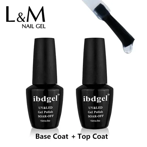 IBDGEL UV Matte Base and Top Coat Set - Professional Nail Tools 15ml Kit