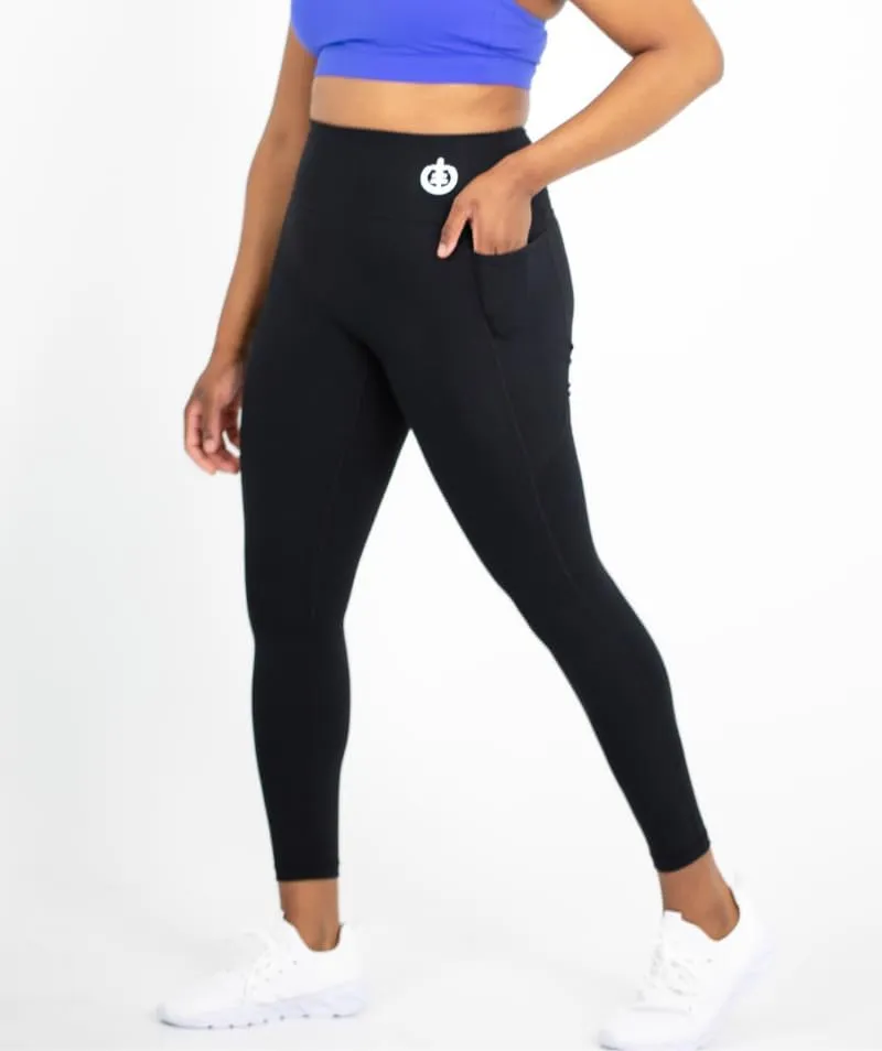 ICONI High Waisted Leggings with Pockets, Full Length Tummy Control Leggings for Women, Squat Proof Yoga Pants (US, Alpha, X-Large, Regular, Regular, Red)