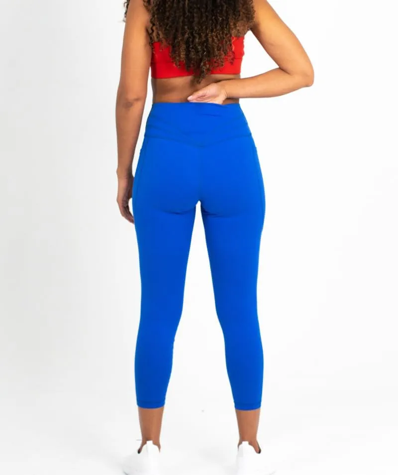 ICONI High Waisted Leggings with Pockets, Full Length Tummy Control Leggings for Women, Squat Proof Yoga Pants (US, Alpha, X-Large, Regular, Regular, Red)