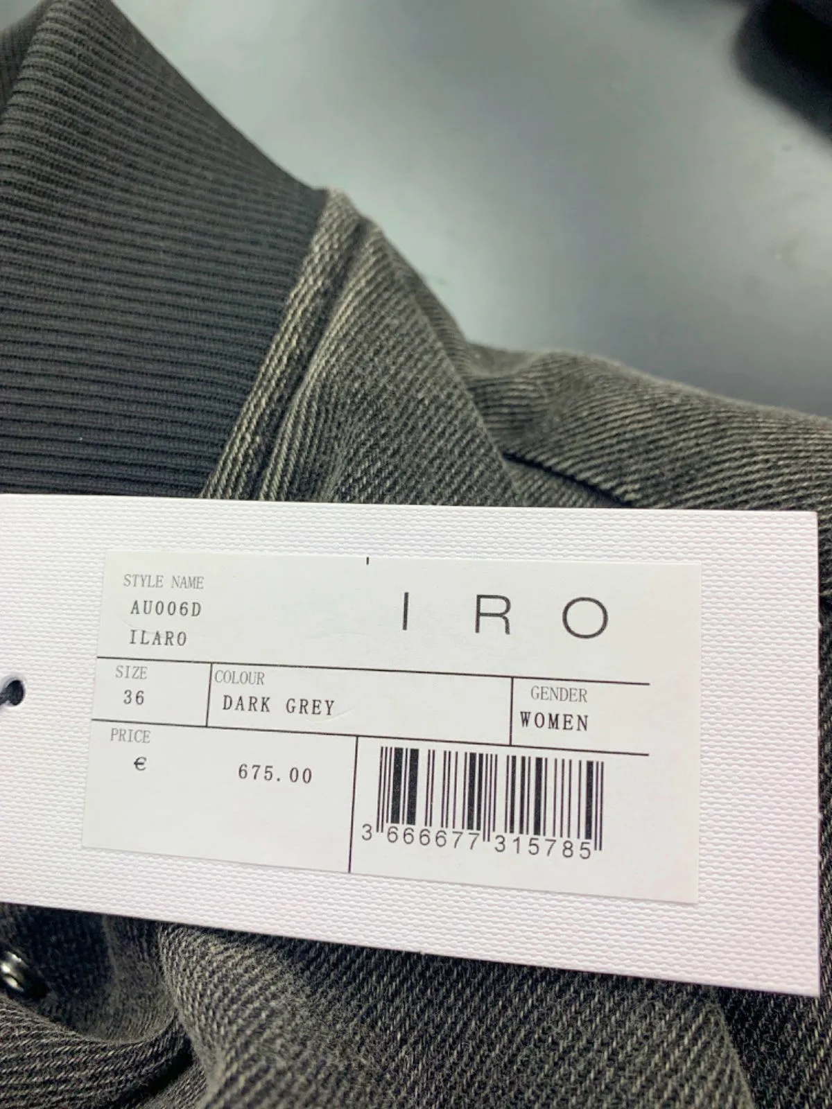 IRO Dark Grey ILARO Bomber Jacket UK 8