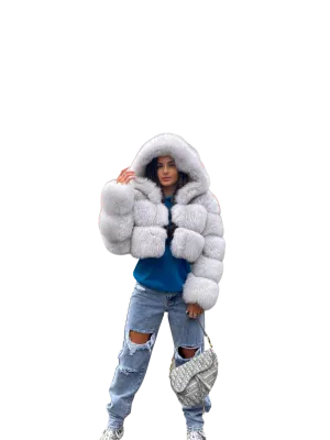 Isla™ | Luxe Hooded Straight Rows Coat