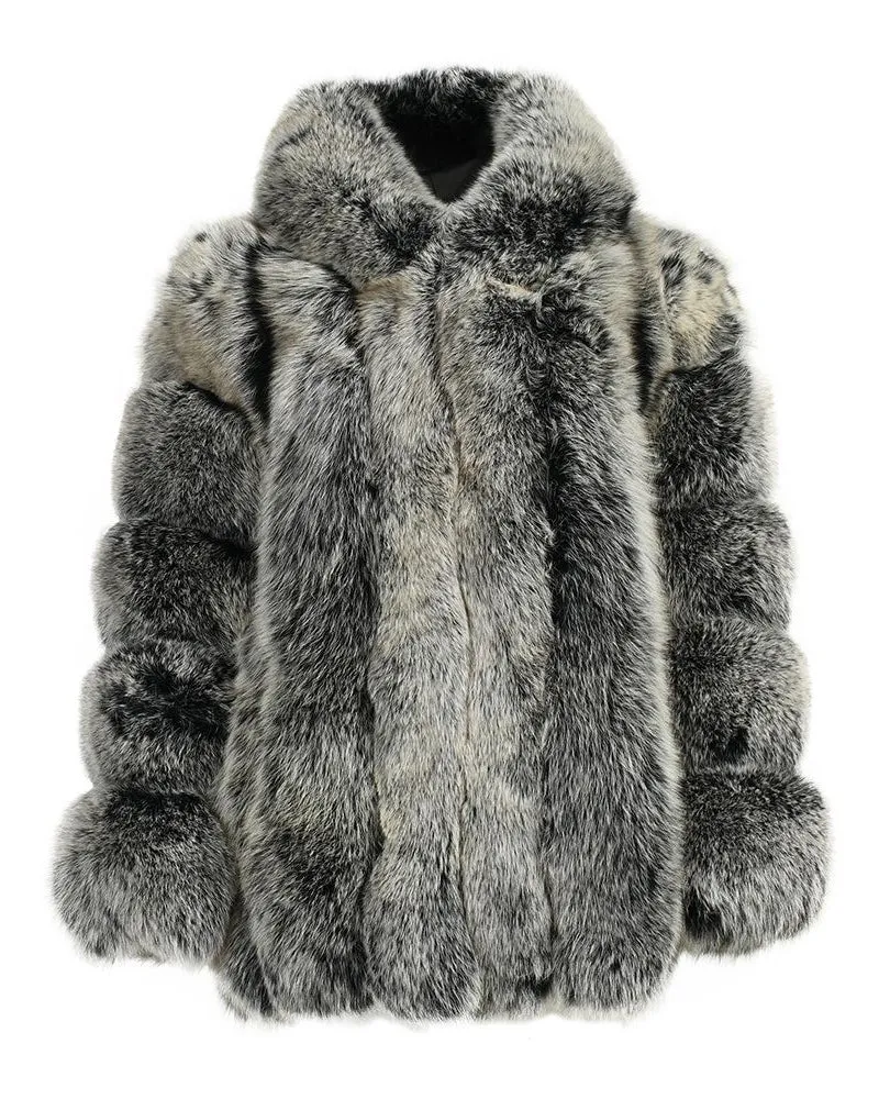 Isla™ | Luxe Hooded Straight Rows Coat