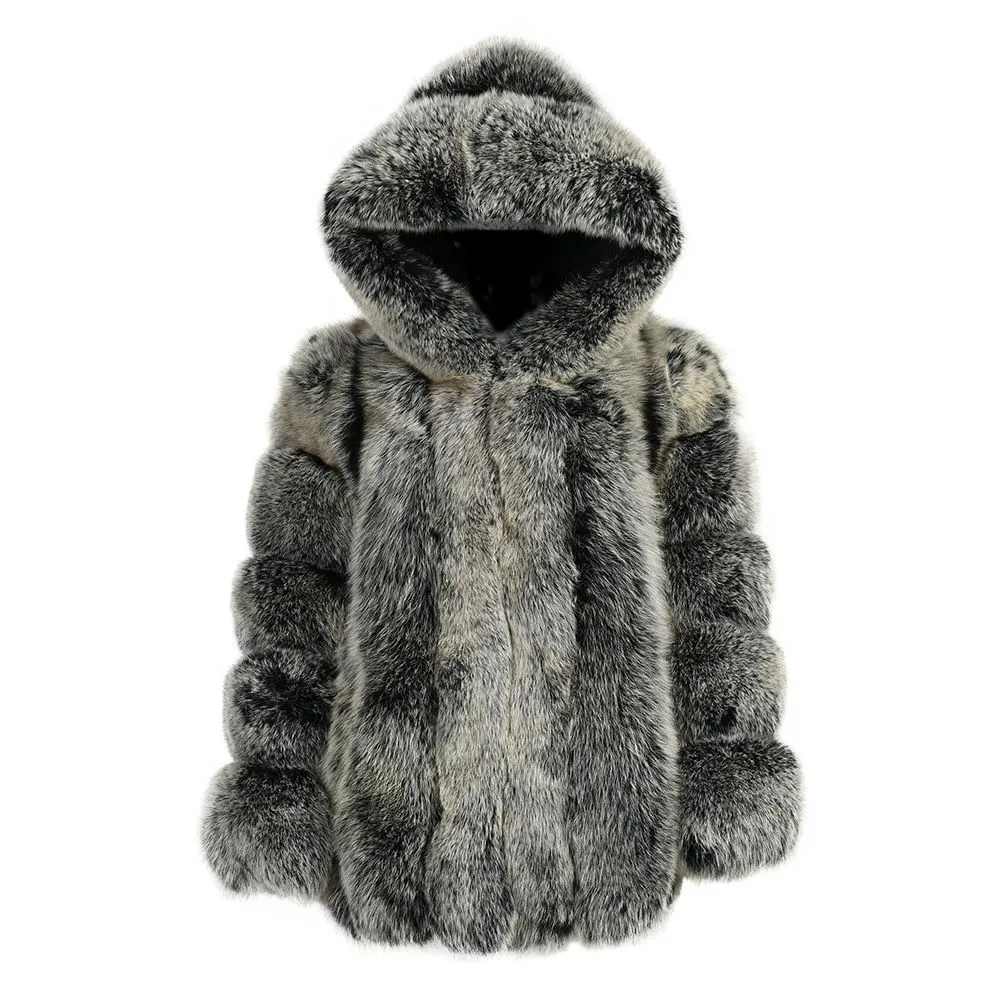 Isla™ | Luxe Hooded Straight Rows Coat