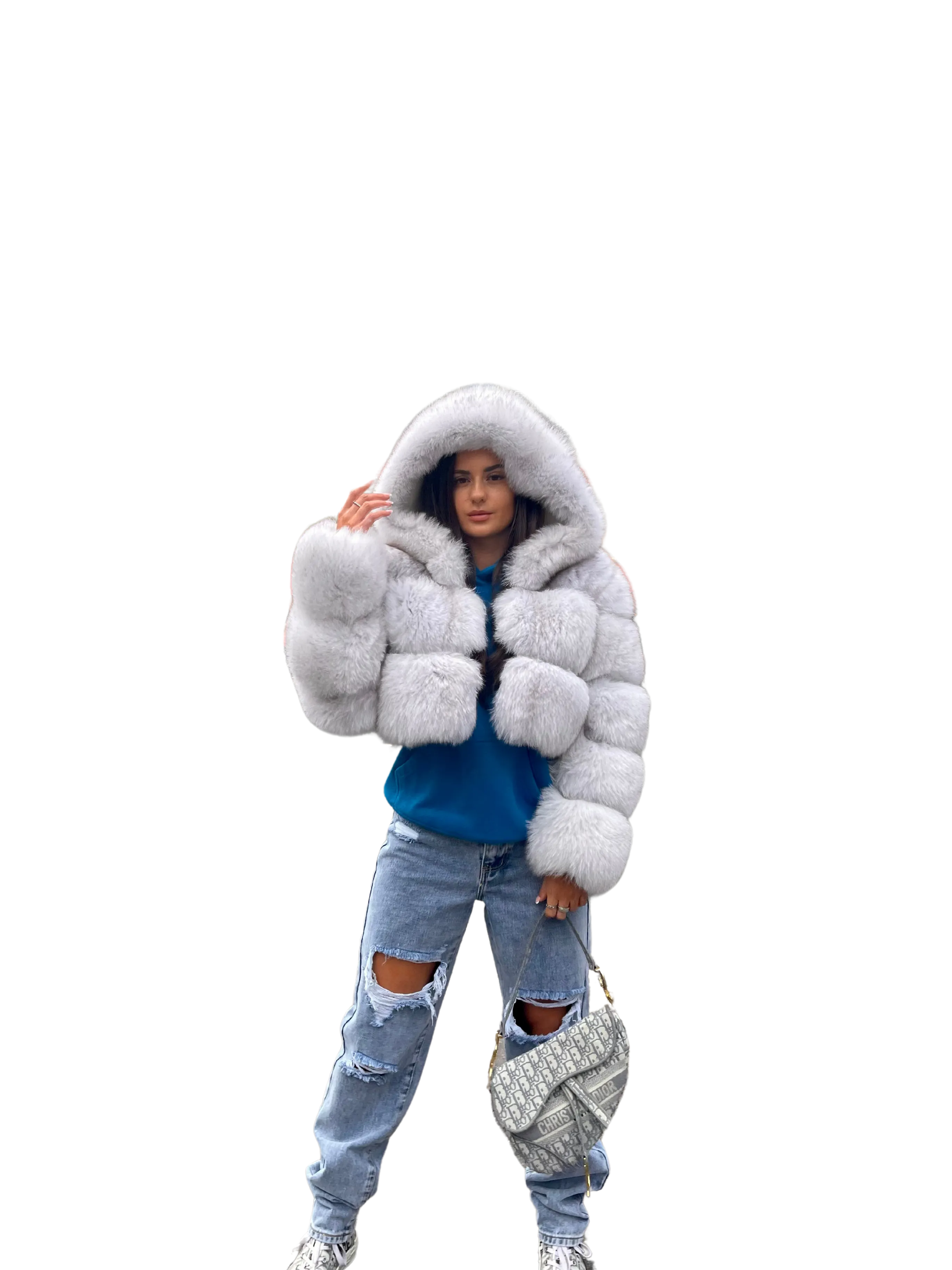 Isla™ | Luxe Hooded Straight Rows Coat
