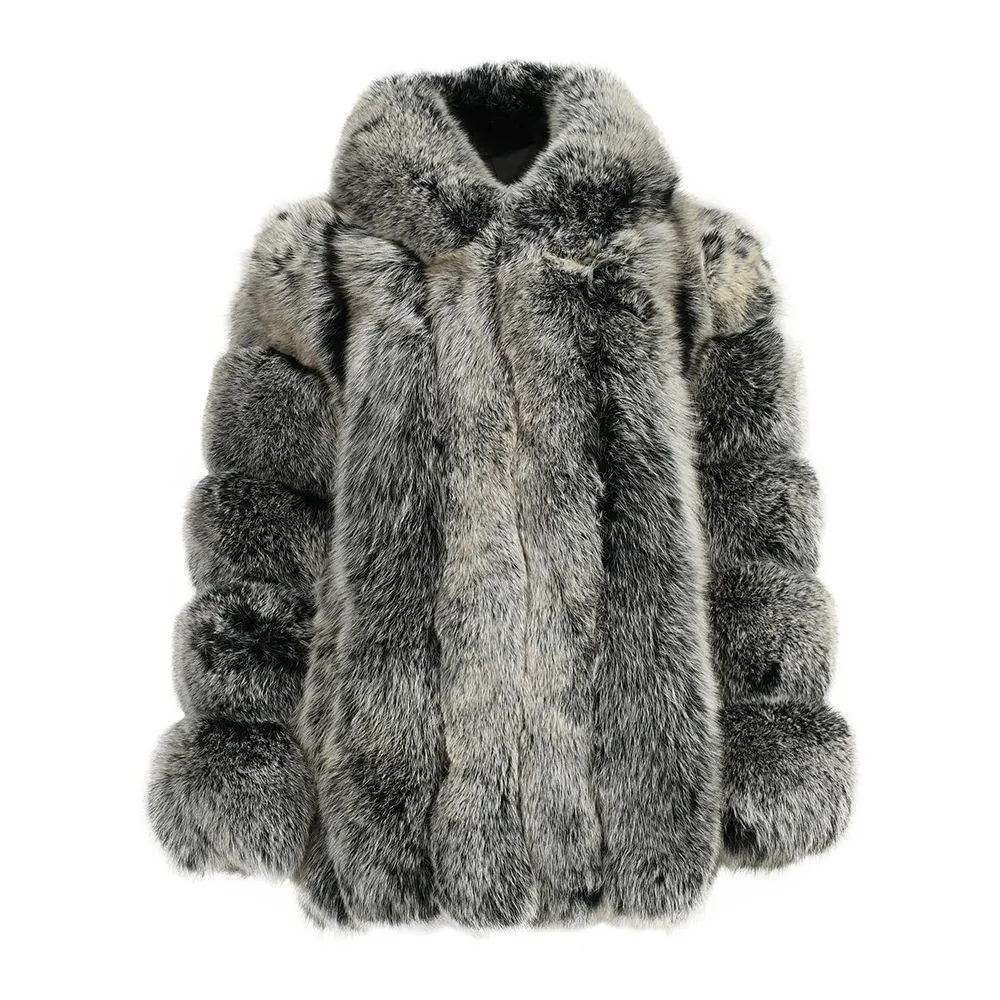 Isla™ | Luxe Hooded Straight Rows Coat
