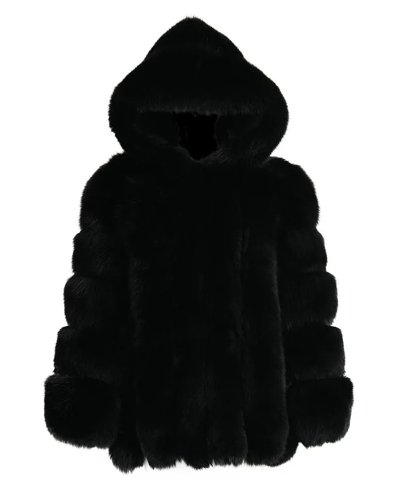 Isla™ | Luxe Hooded Straight Rows Coat