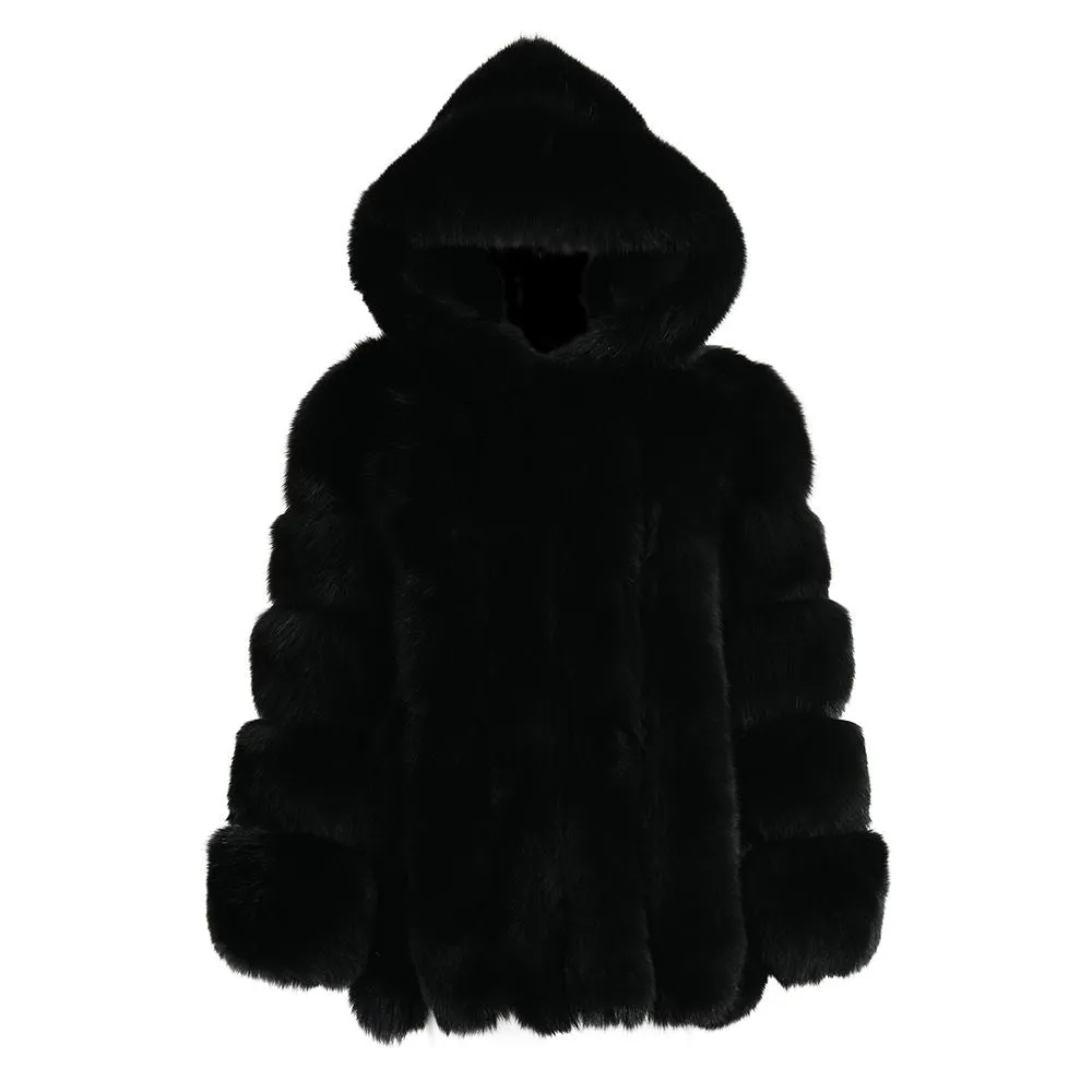 Isla™ | Luxe Hooded Straight Rows Coat