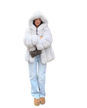 Isla™ | Luxe Hooded Straight Rows Coat