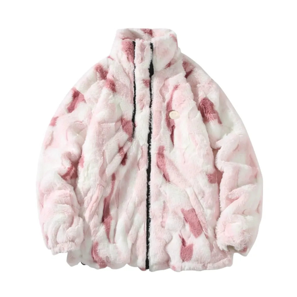 Japanese Embroidered Plush Thickened Fleece Coat