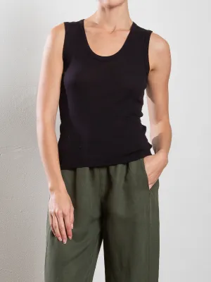 Joan Tank in Lightweight Rib - Black