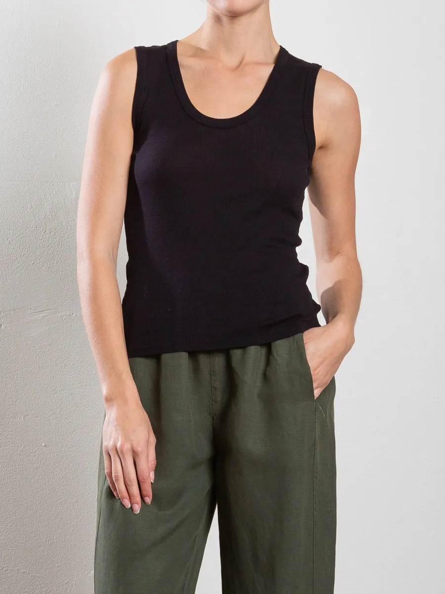 Joan Tank in Lightweight Rib - Black