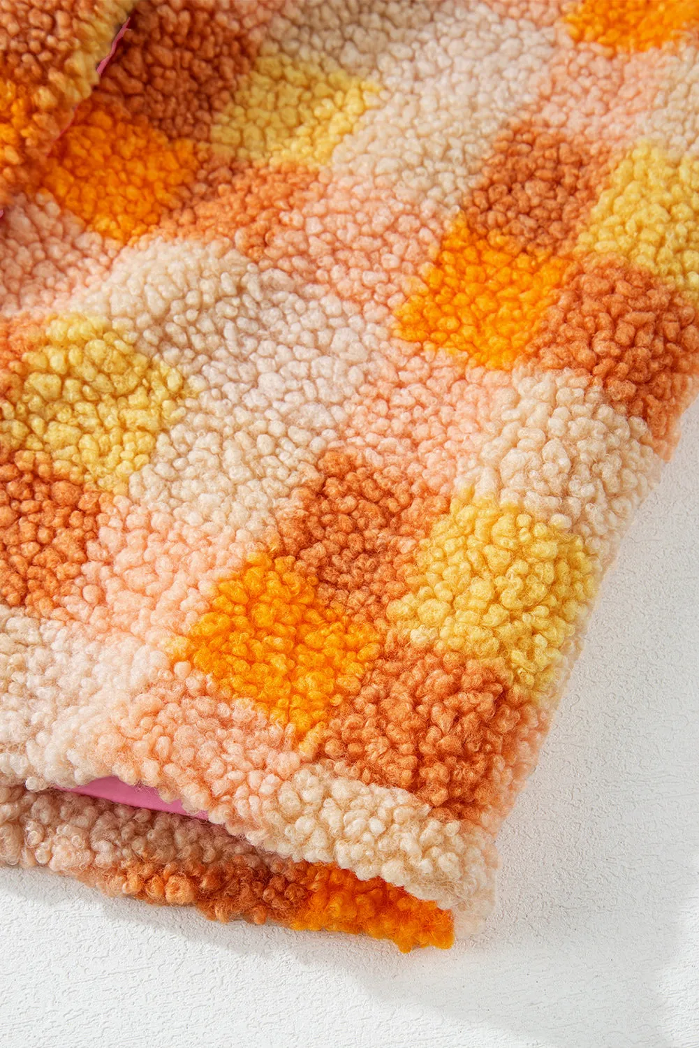 KaleaBoutique Checkered Sherpa Hooded Jacket