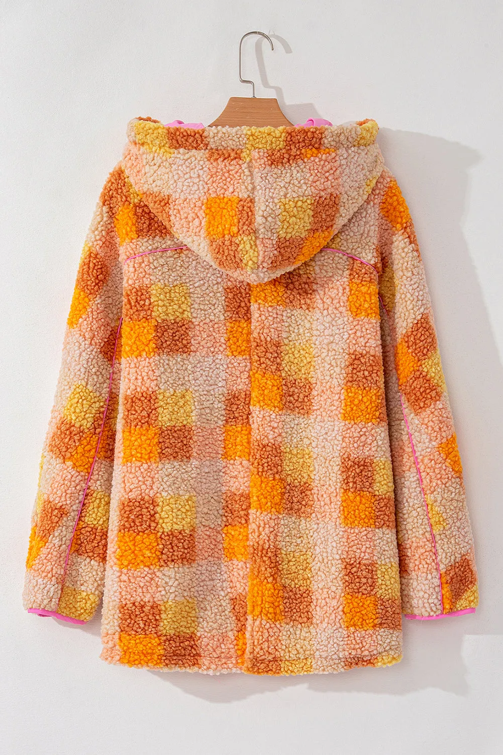 KaleaBoutique Checkered Sherpa Hooded Jacket