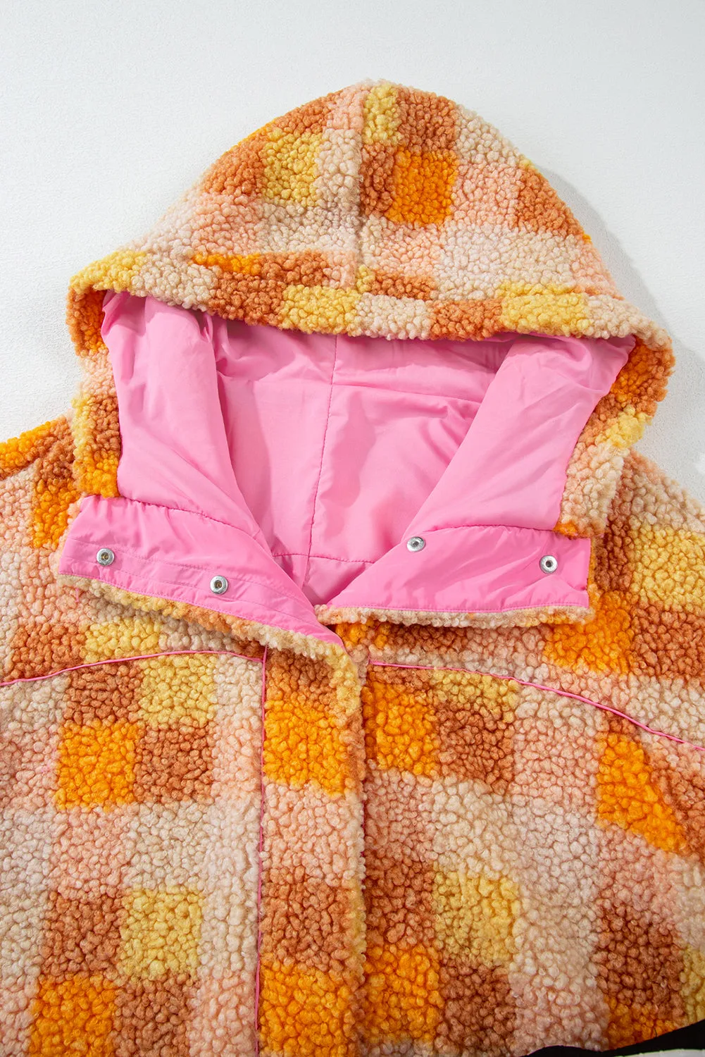 KaleaBoutique Checkered Sherpa Hooded Jacket