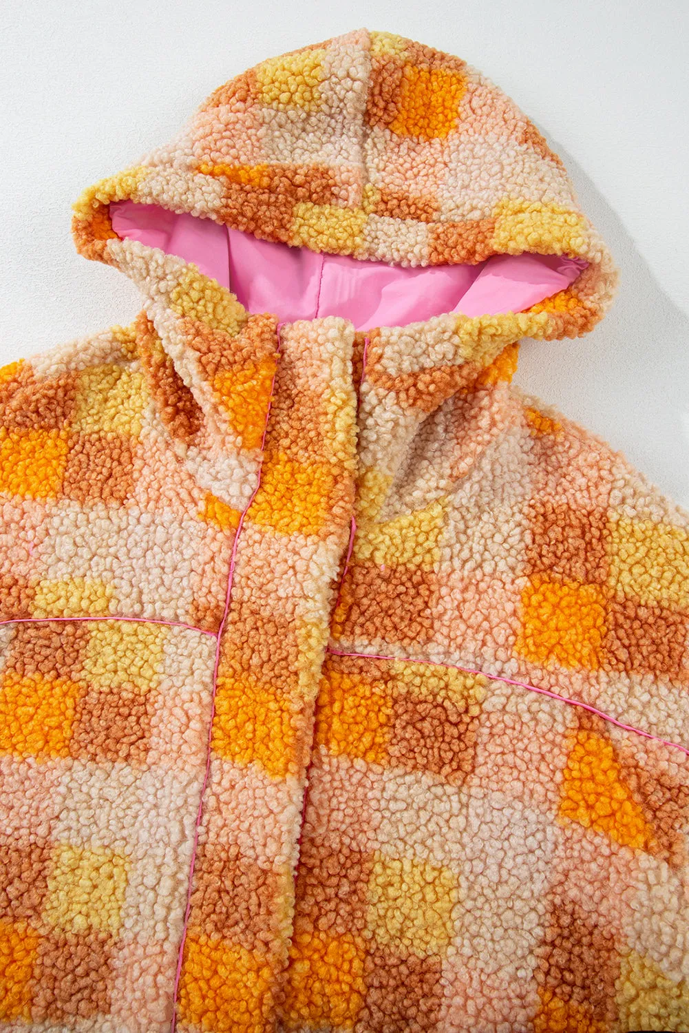 KaleaBoutique Checkered Sherpa Hooded Jacket
