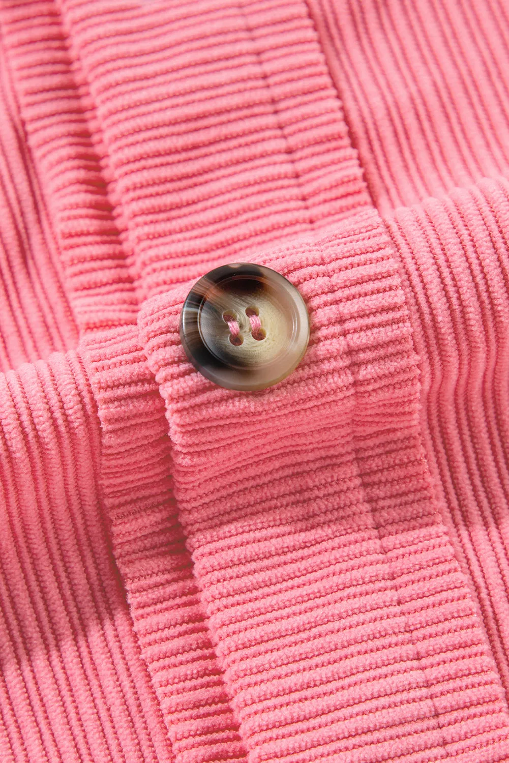 KaleaBoutique Corduroy Flap Detail Button Up Split Shacket