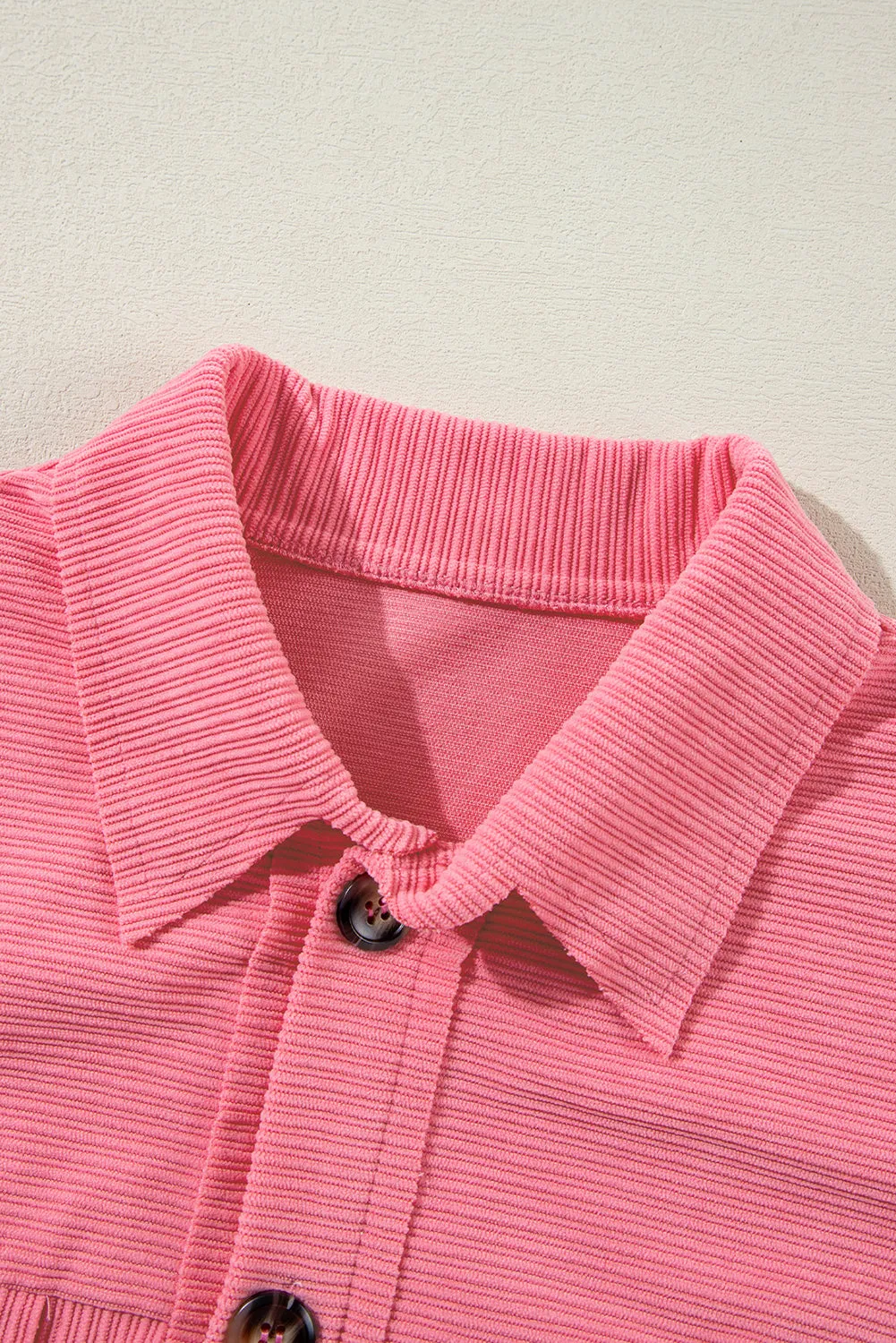 KaleaBoutique Corduroy Flap Detail Button Up Split Shacket