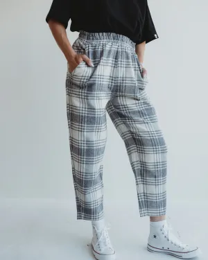 Kate Multicolour Brushed Check Print Barrel Leg Trousers