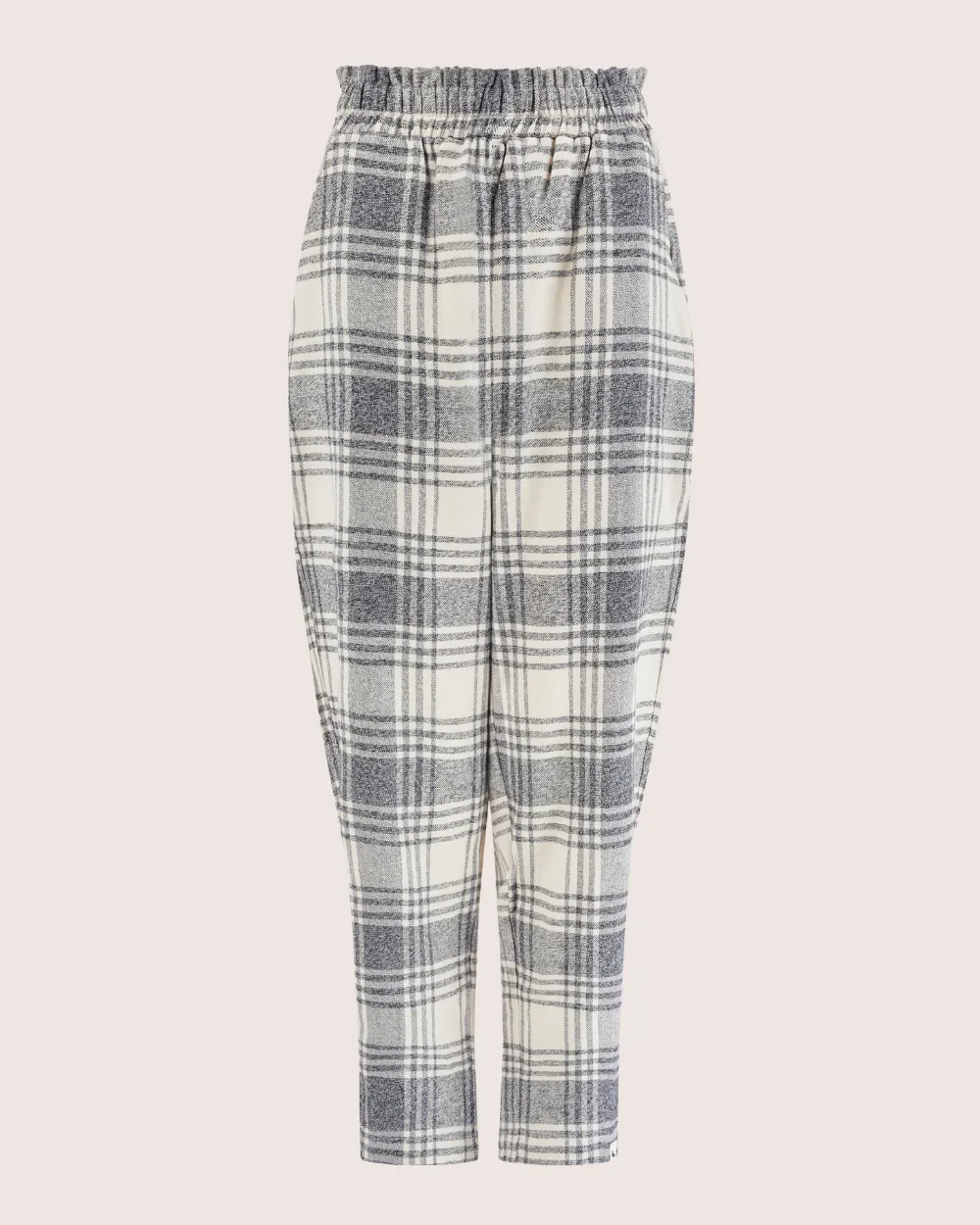 Kate Multicolour Brushed Check Print Barrel Leg Trousers