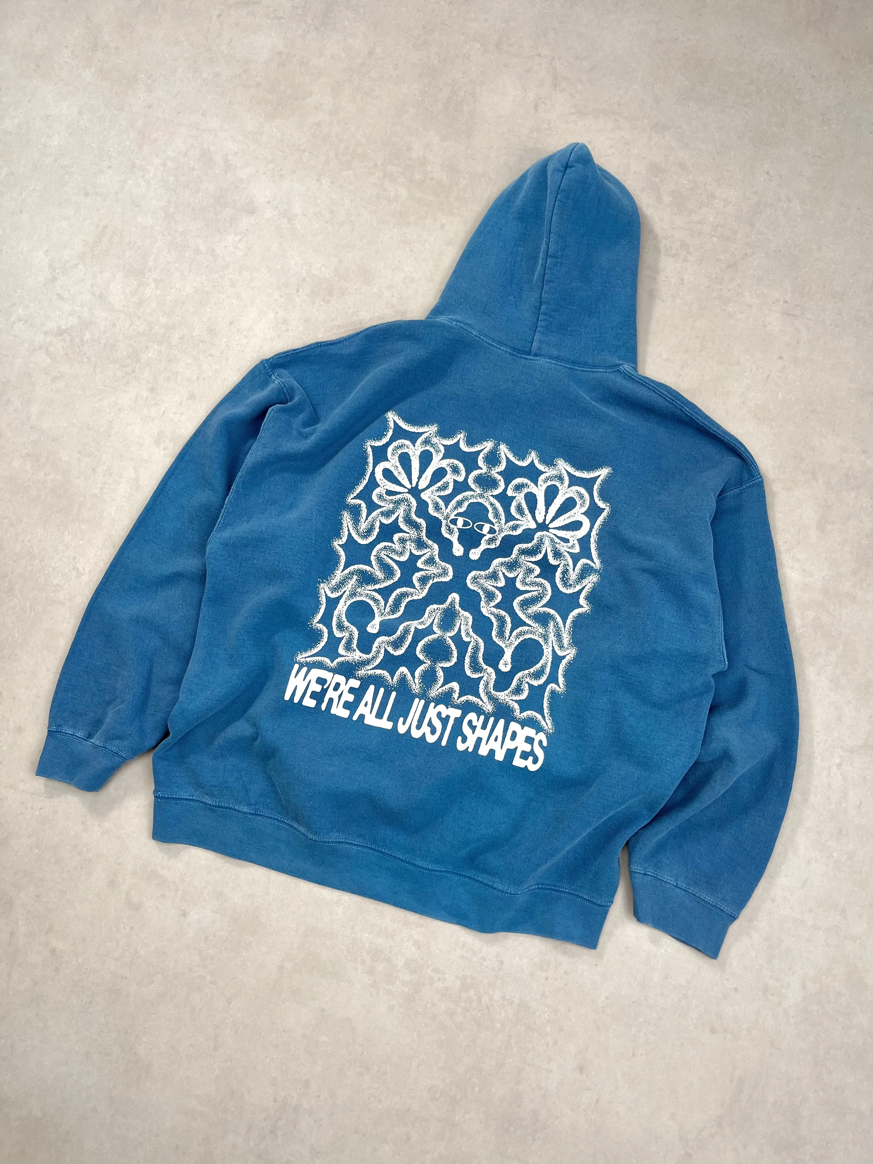 KBAR X UN:IK 'Shapes' Vintage Washed Hoodie - Slate Blue