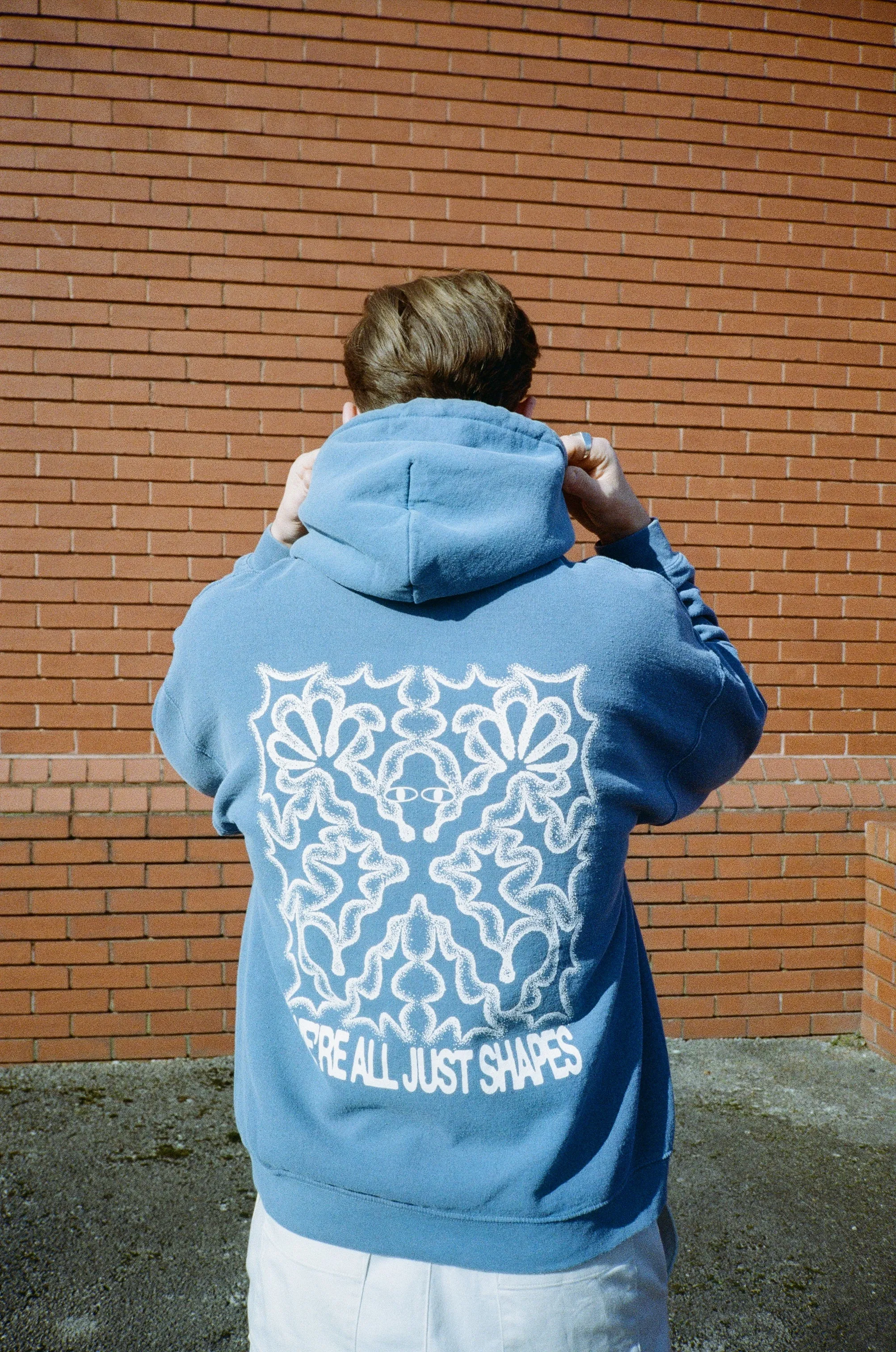 KBAR X UN:IK 'Shapes' Vintage Washed Hoodie - Slate Blue