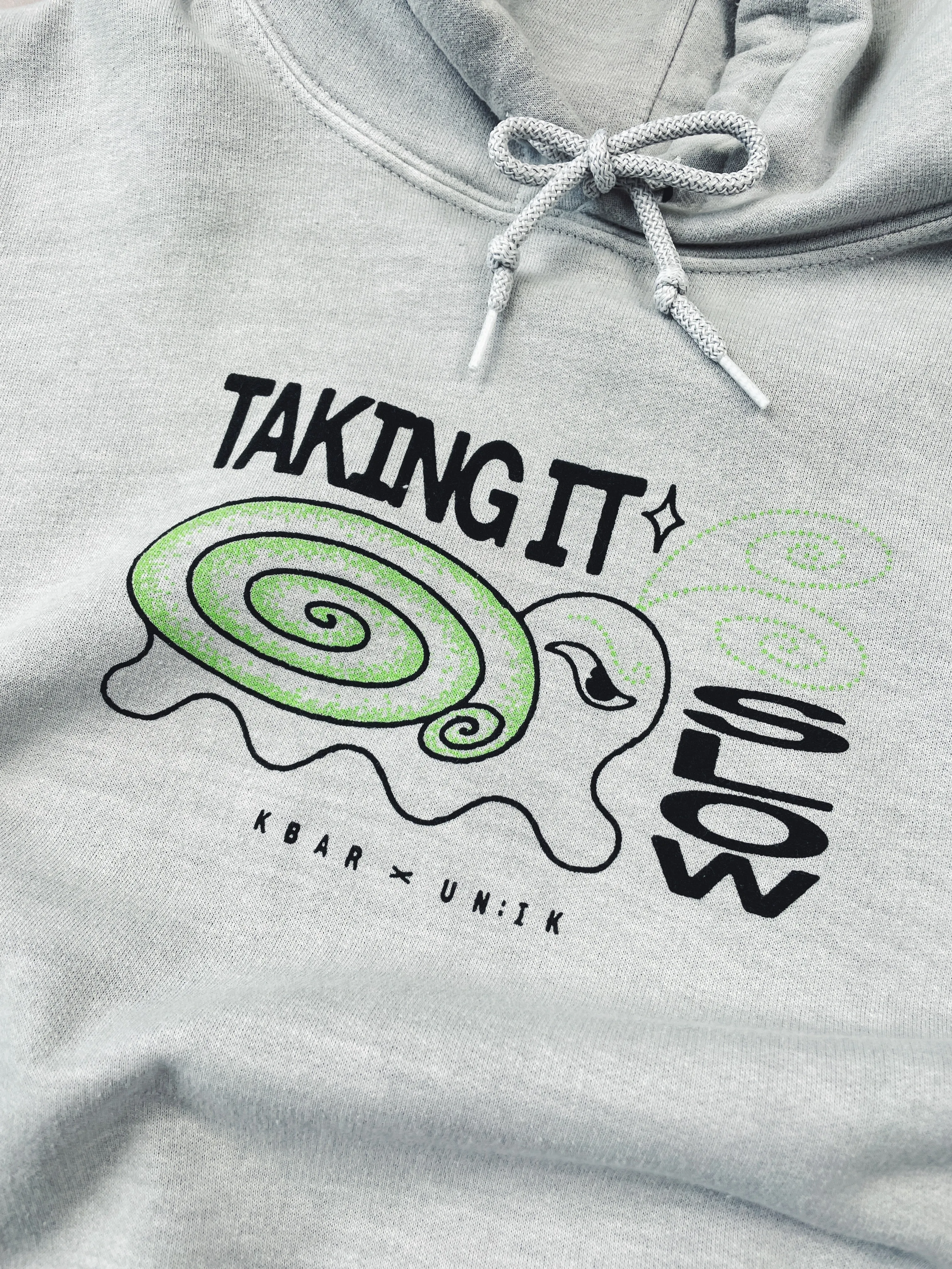 KBAR X UN:IK 'Taking It Slow' Vintage Washed Hoodie - Grey