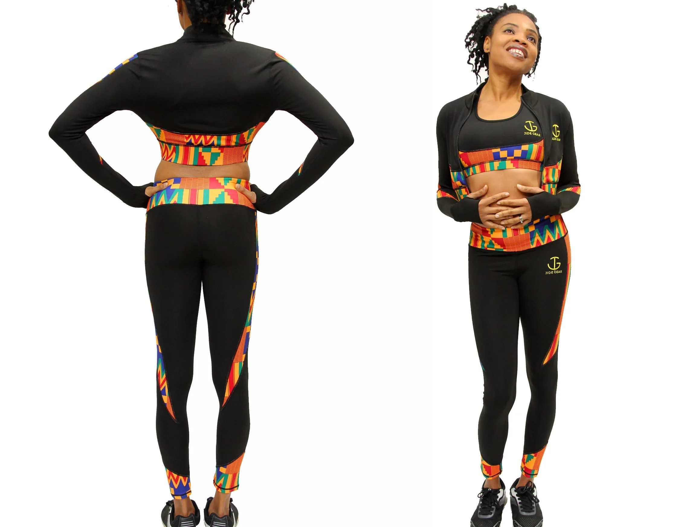 Kente Stripe Leggings Yoga Pants
