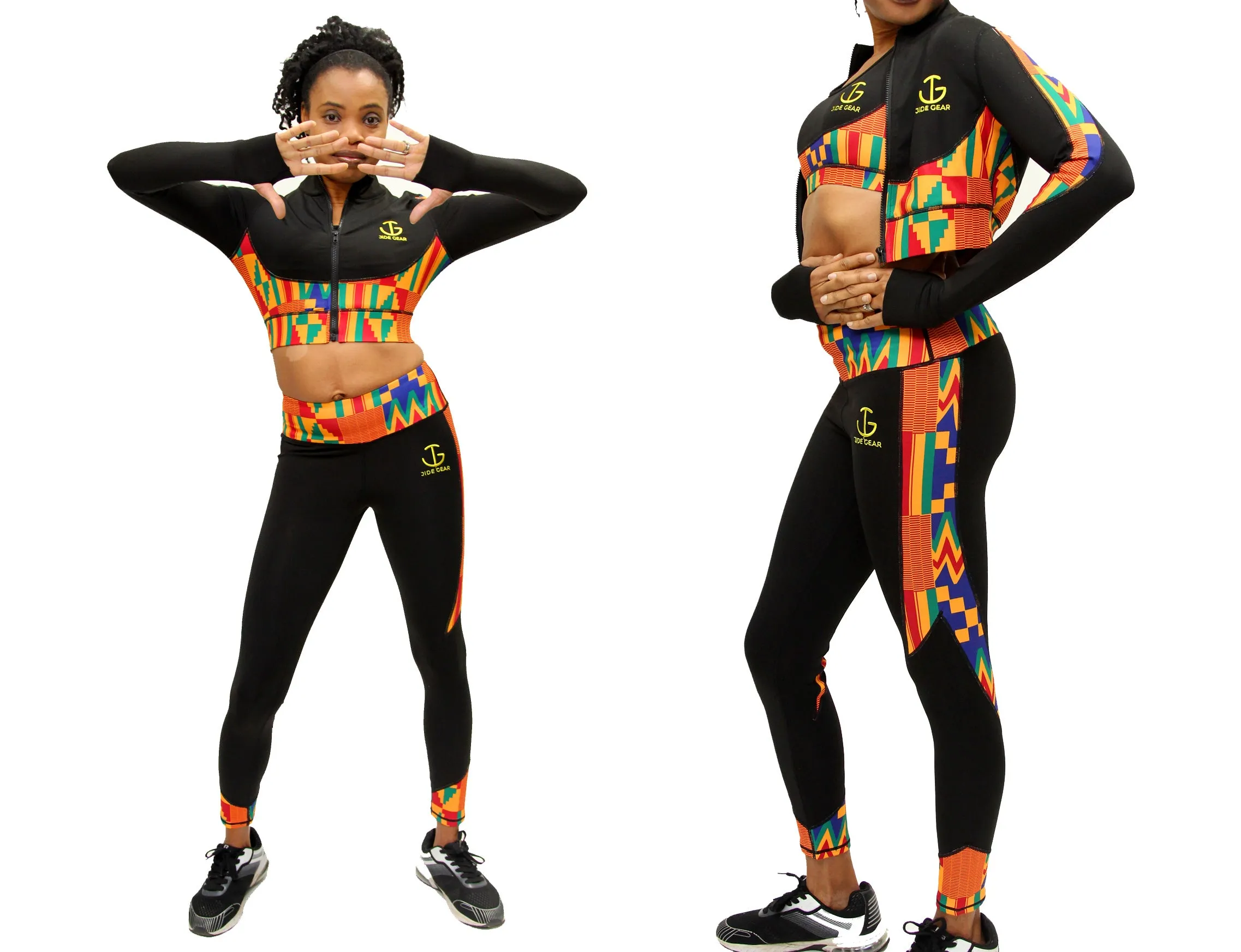 Kente Stripe Leggings Yoga Pants