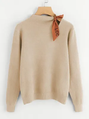 Knotted Detail Jersey Jumper
