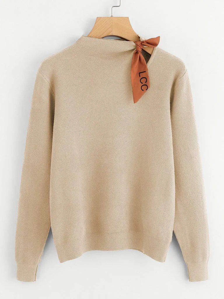 Knotted Detail Jersey Jumper