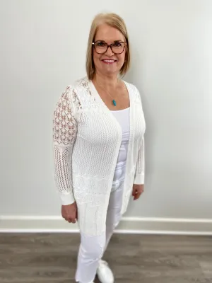 Lace Open-Front Cardigan