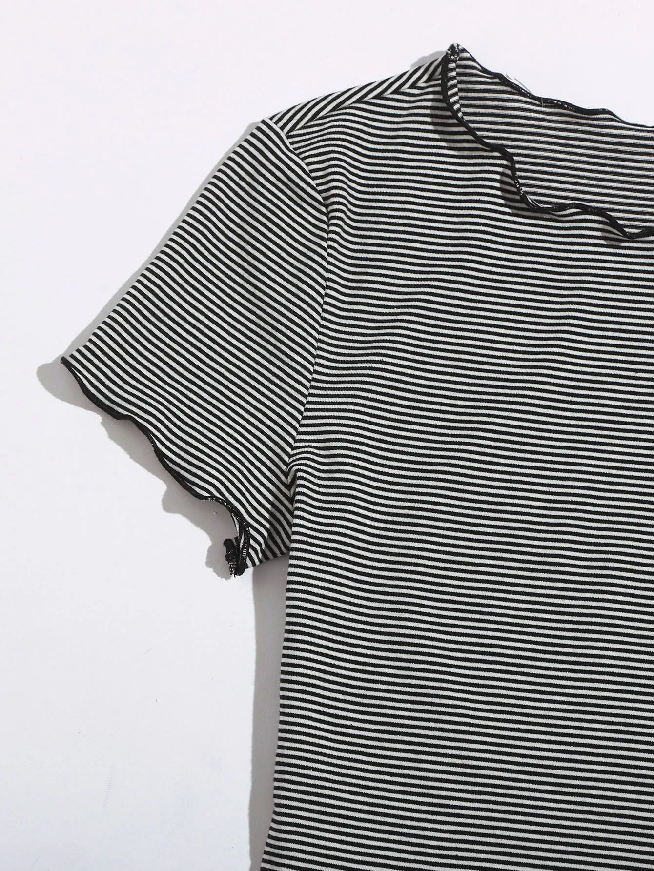 Lettuce Trim Striped Top(CLEARANCE SALE