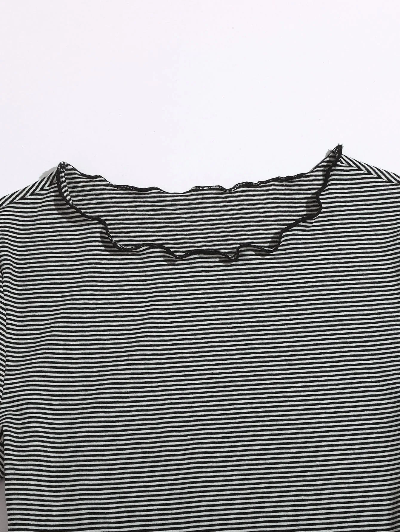 Lettuce Trim Striped Top(CLEARANCE SALE