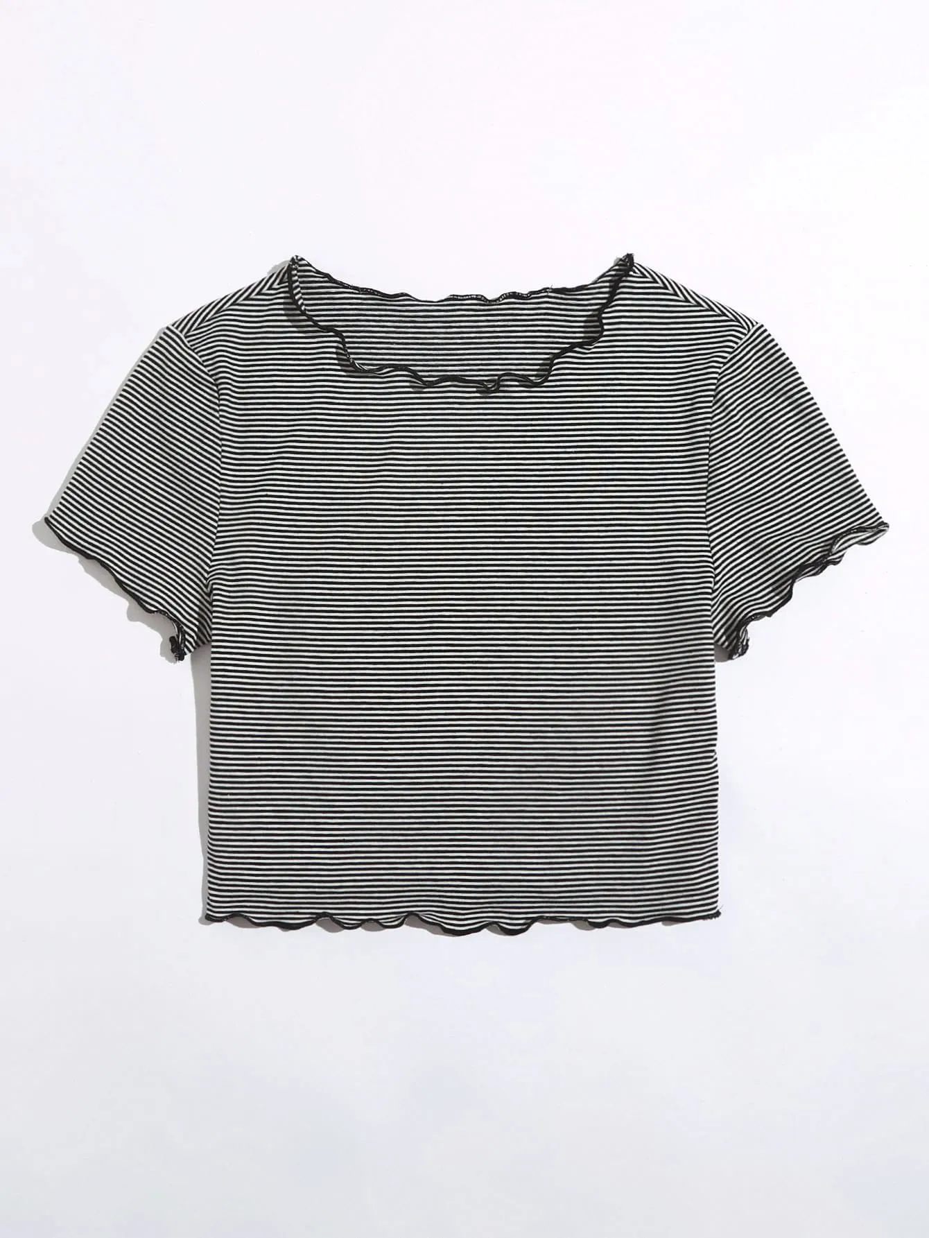 Lettuce Trim Striped Top(CLEARANCE SALE
