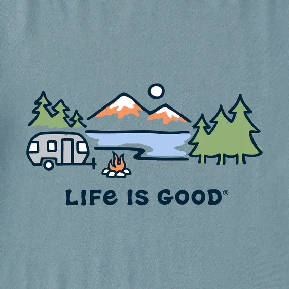 Life Is Good Men's Tee, Smoky Blue (Size XL)