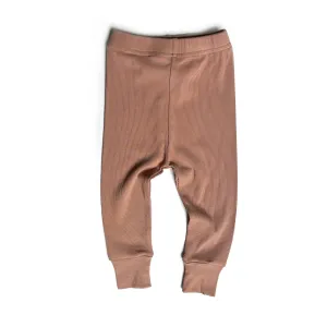 Little Bipsy Ribbed Leggings - Clay