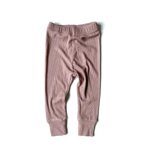 Little Bipsy Ribbed Leggings - Dusty Plum