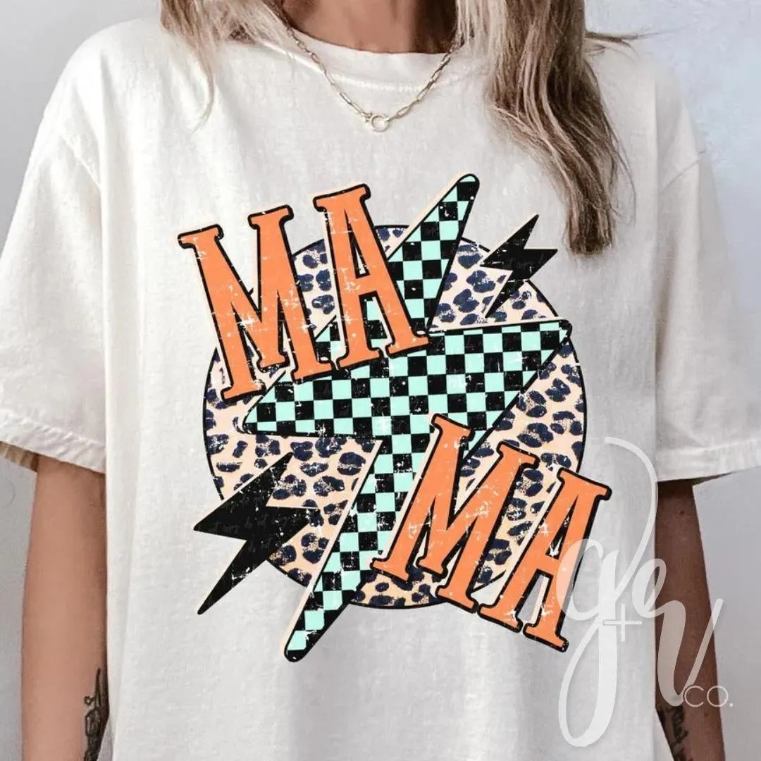 Mama — Leopard Checkered Bolt