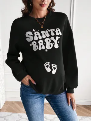 Maternity Sweatshirt With Text Print