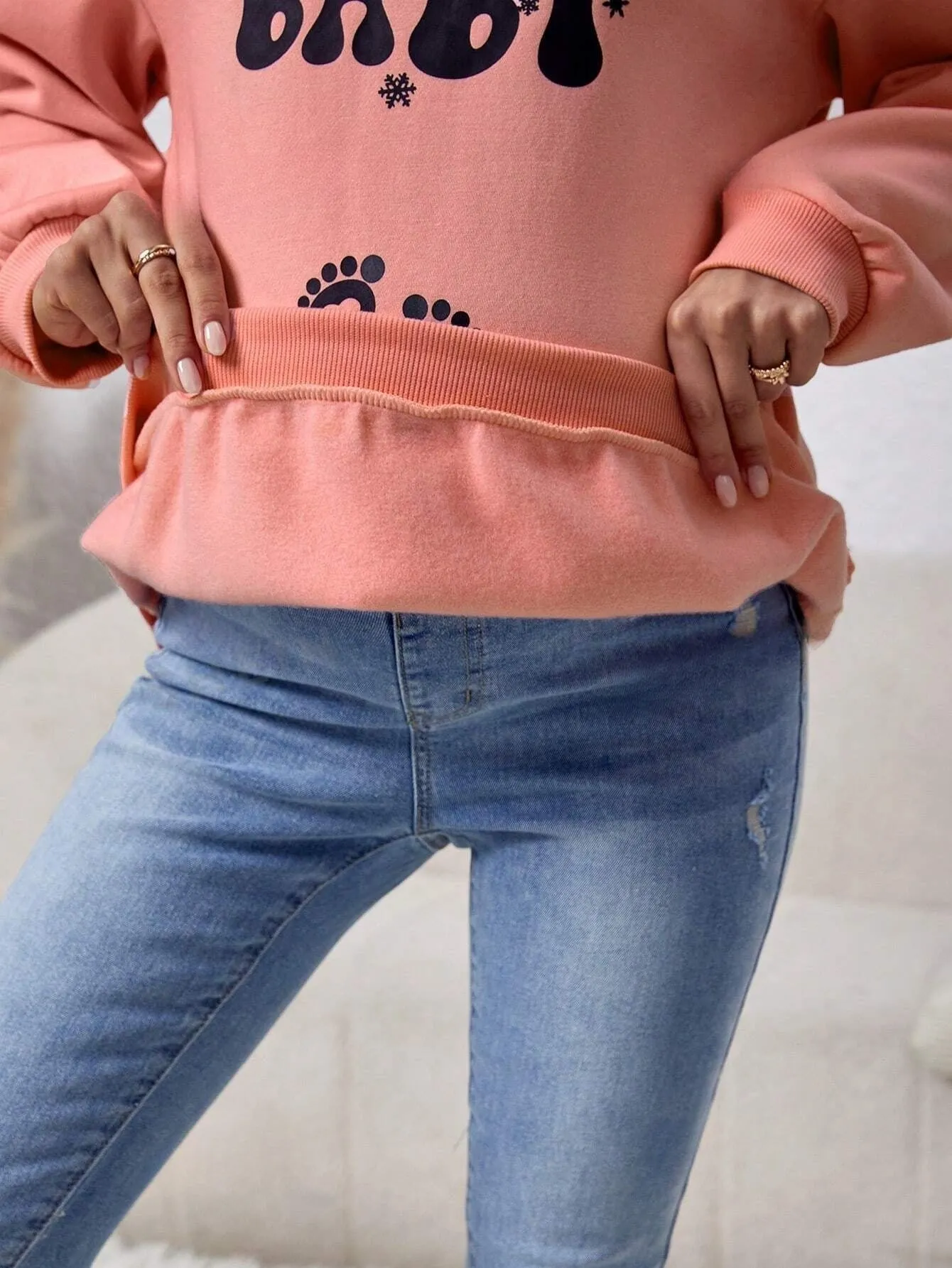 Maternity Sweatshirt With Text Print