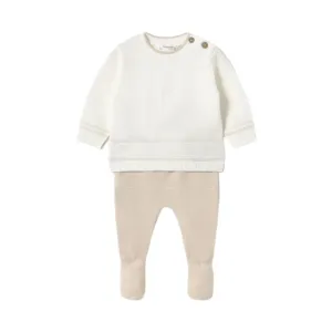Mayoral Taupe & Cream Fine Knit Jumper and Leggings Set