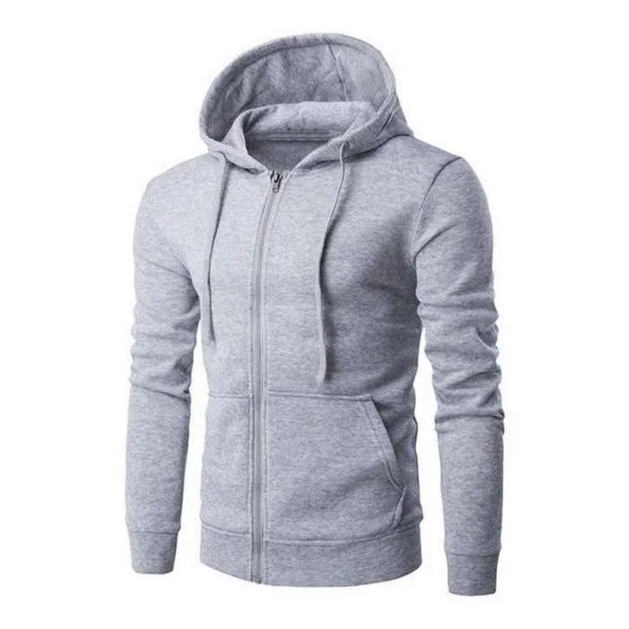Men Women Stylish Long Sleeve Hooded Hoodies Casual Zipper Fleece Sweatshirts