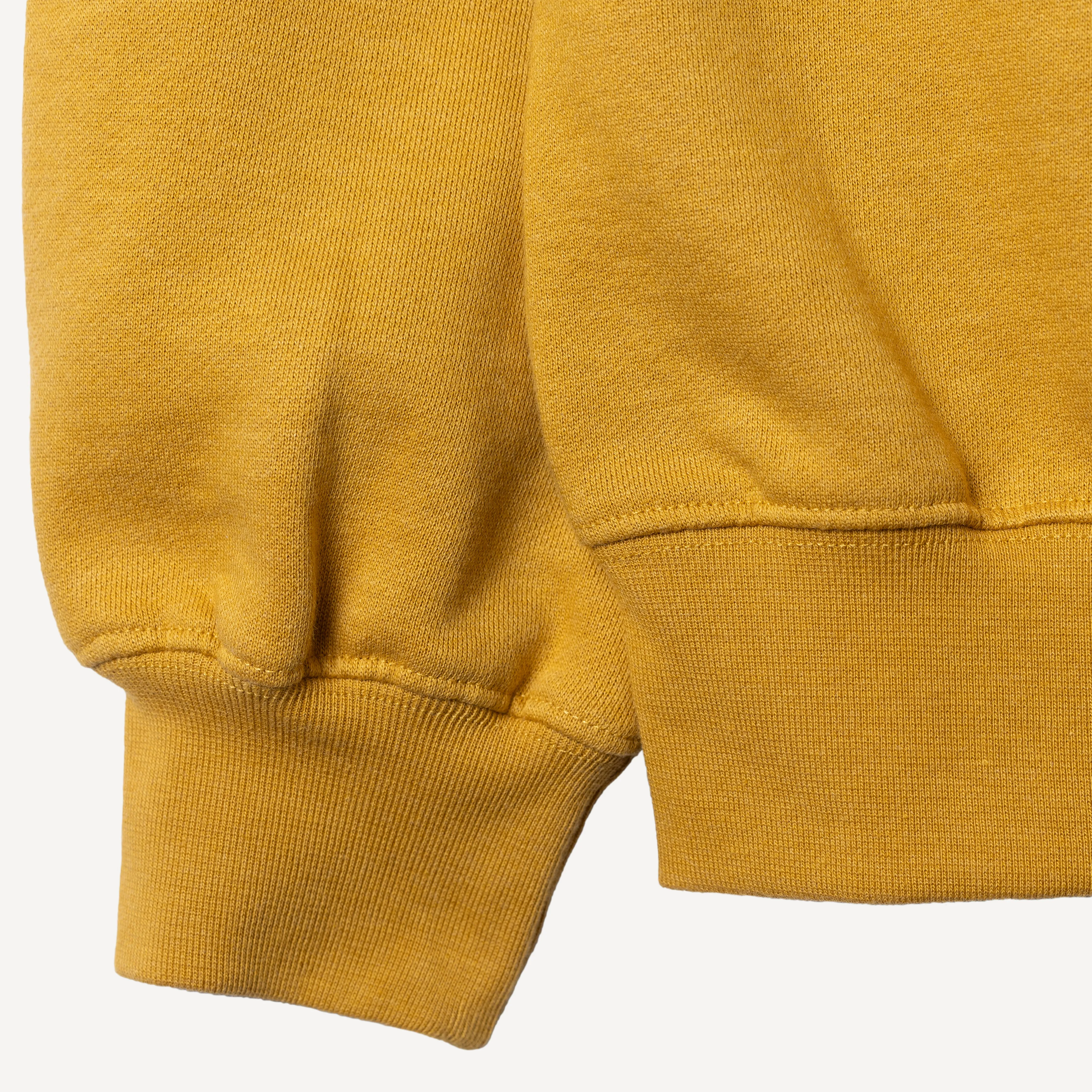Mens Oversized Raglan Fleece Crew Sweatshirt - Honey Mustard