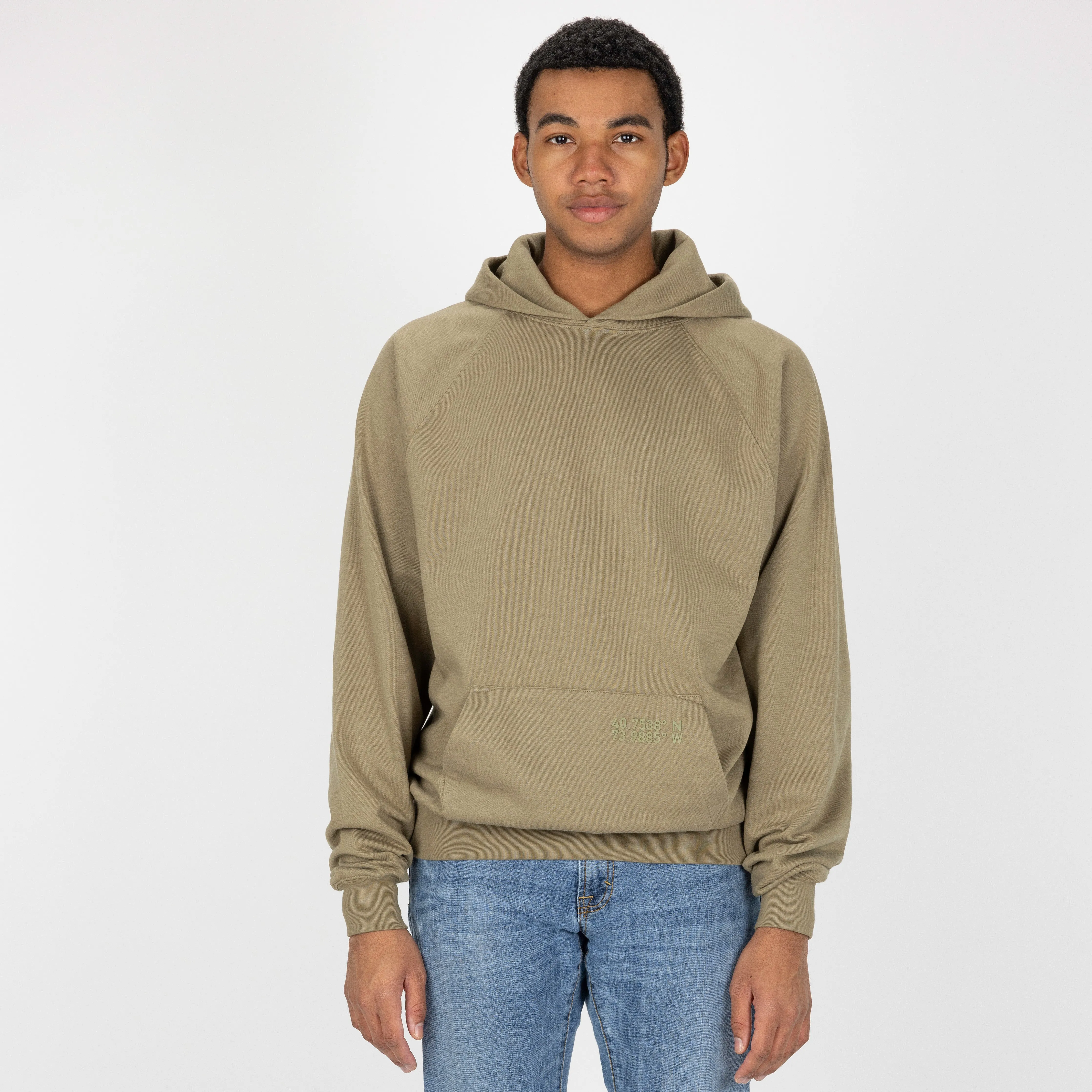 Mens Oversized Raglan Fleece Hoodie - Elmwood