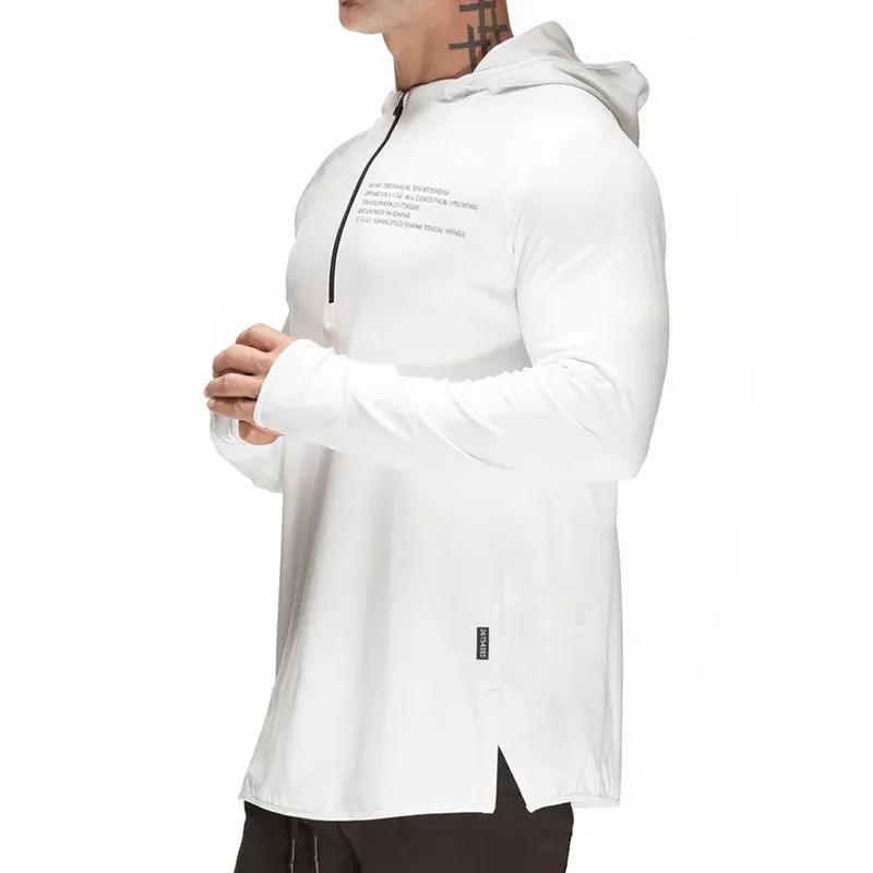Men's Running Jackets Hoodies - Fitness Sportswear Gym Clothing, Bodybuilding Workout Sweatshirt, Jogging Training Hooded Sport Shirt